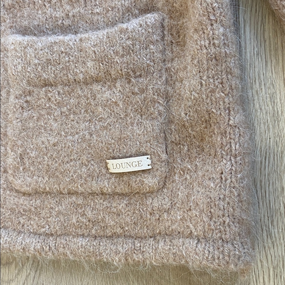 Lounge Apparel Alpaca Blend Cropped Jacket Beige Cardigan Coat - Picture 5 of 10